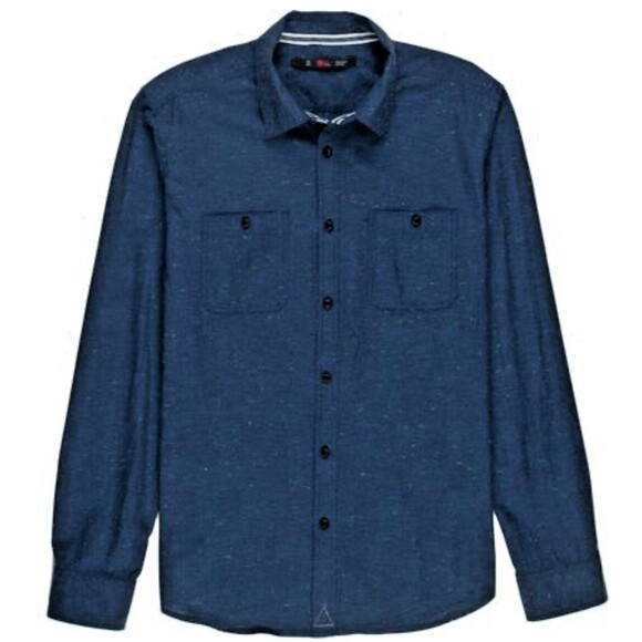 Stoic Men's Large Blue Button Front Shirt Long Sleeve Cotton Outdoor Casual - Picture 14 of 15